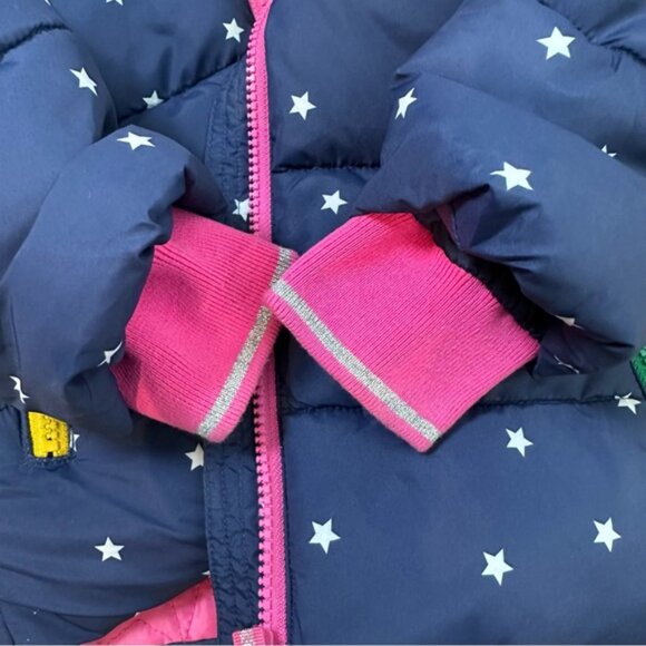 Mini Boden Toddler Girls Navy White Star Winter Coat w/ Hoodie Size 4 to 5 - Picture 8 of 12